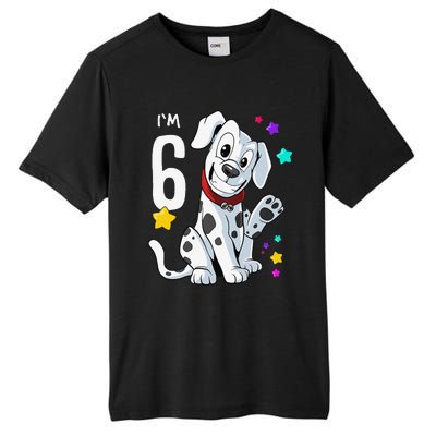 6th Birthday 6 Year Old Dalmatian Tall Fusion ChromaSoft Performance T-Shirt