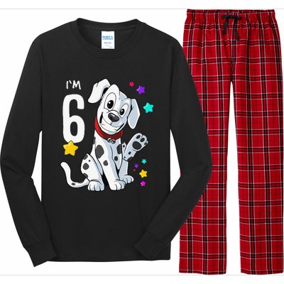 6th Birthday 6 Year Old Dalmatian Long Sleeve Pajama Set