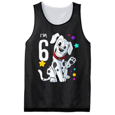 6th Birthday 6 Year Old Dalmatian Mesh Reversible Basketball Jersey Tank