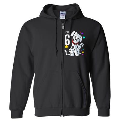 6th Birthday 6 Year Old Dalmatian Full Zip Hoodie