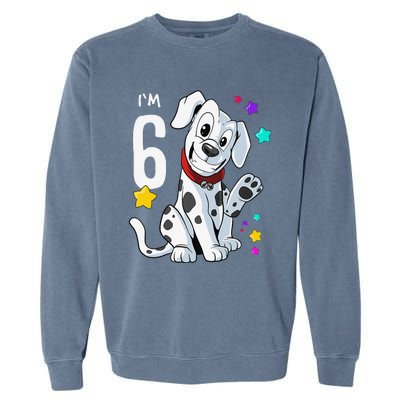 6th Birthday 6 Year Old Dalmatian Garment-Dyed Sweatshirt