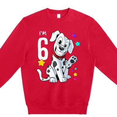 6th Birthday 6 Year Old Dalmatian Premium Crewneck Sweatshirt