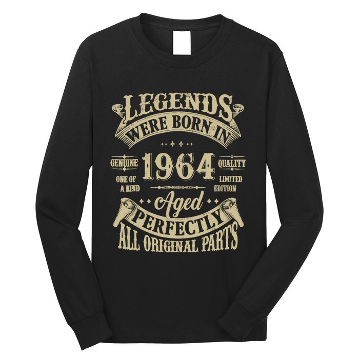 60th Birthday 60 Years Old Vintage Legends Born In 1964 Long Sleeve Shirt