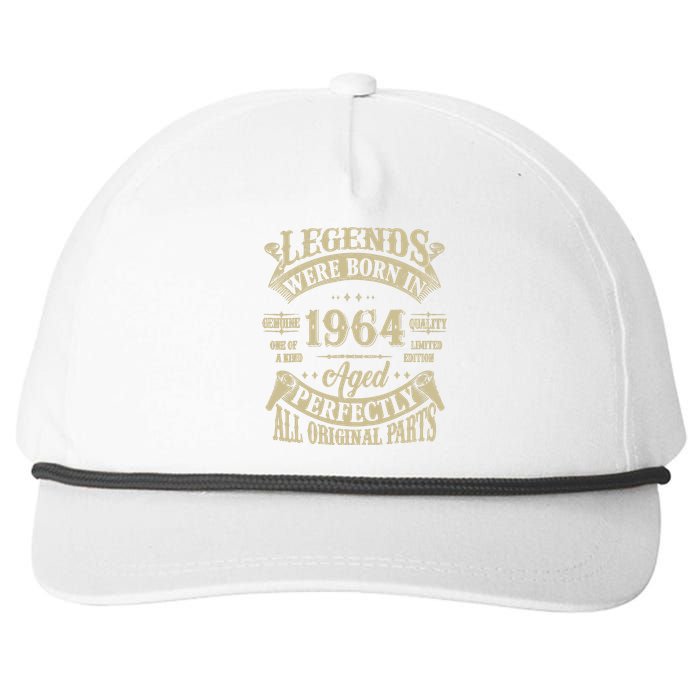 60th Birthday 60 Years Old Vintage Legends Born In 1964 Snapback Five-Panel Rope Hat