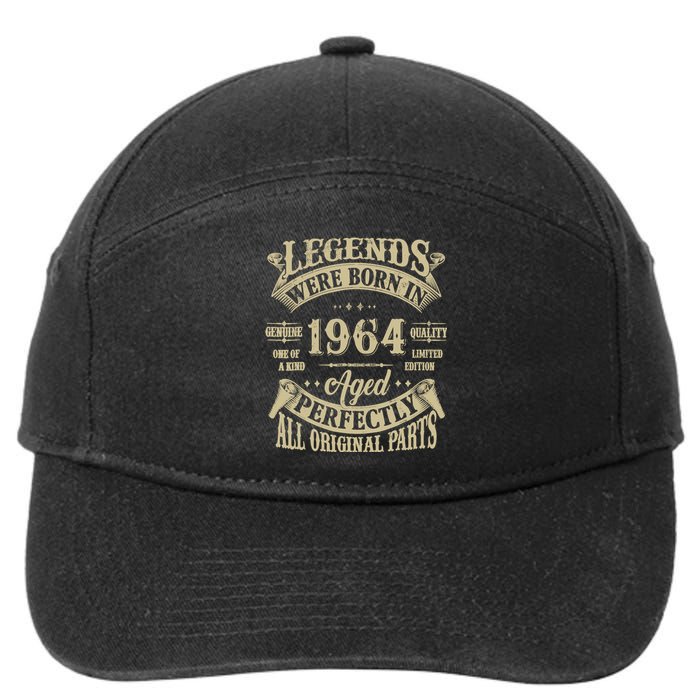 60th Birthday 60 Years Old Vintage Legends Born In 1964 7-Panel Snapback Hat