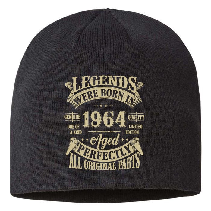 60th Birthday 60 Years Old Vintage Legends Born In 1964 Sustainable Beanie