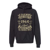 60th Birthday 60 Years Old Vintage Legends Born In 1964 Premium Hoodie