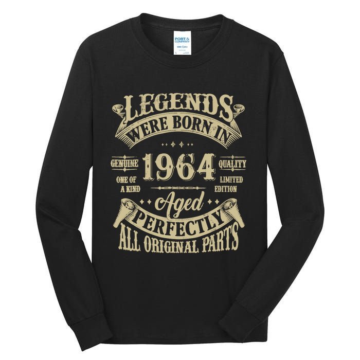 60th Birthday 60 Years Old Vintage Legends Born In 1964 Tall Long Sleeve T-Shirt