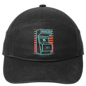 6th Birthday 6 Year Old Retro Gamer Level Up Unlocked 7-Panel Snapback Hat