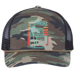 6th Birthday 6 Year Old Retro Gamer Level Up Unlocked Retro Rope Trucker Hat Cap