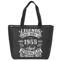 69th Birthday 69 Years Old Vintage Legends Born In 1955 Zip Tote Bag