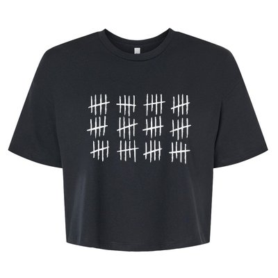 60th Birthday Anniversary 60 Tally Marks Bella+Canvas Jersey Crop Tee