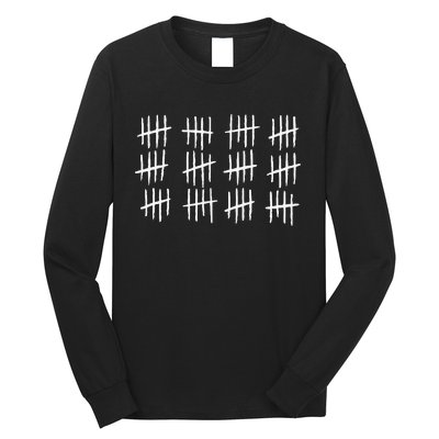 60th Birthday Anniversary 60 Tally Marks Long Sleeve Shirt