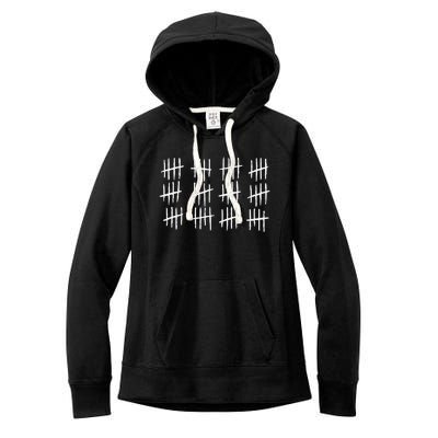 60th Birthday Anniversary 60 Tally Marks Women's Fleece Hoodie