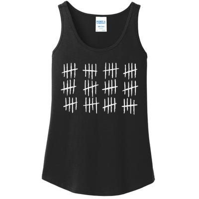 60th Birthday Anniversary 60 Tally Marks Ladies Essential Tank