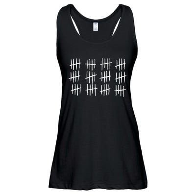 60th Birthday Anniversary 60 Tally Marks Ladies Essential Flowy Tank