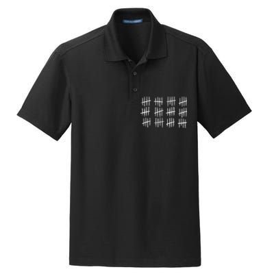 60th Birthday Anniversary 60 Tally Marks Dry Zone Grid Polo