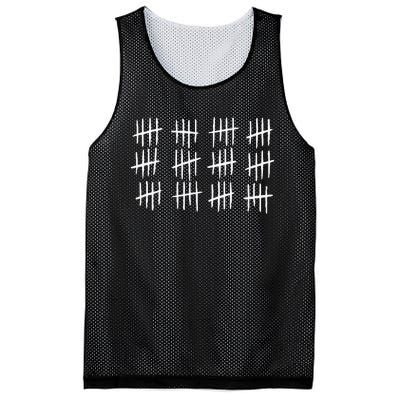 60th Birthday Anniversary 60 Tally Marks Mesh Reversible Basketball Jersey Tank