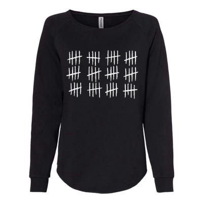 60th Birthday Anniversary 60 Tally Marks Womens California Wash Sweatshirt