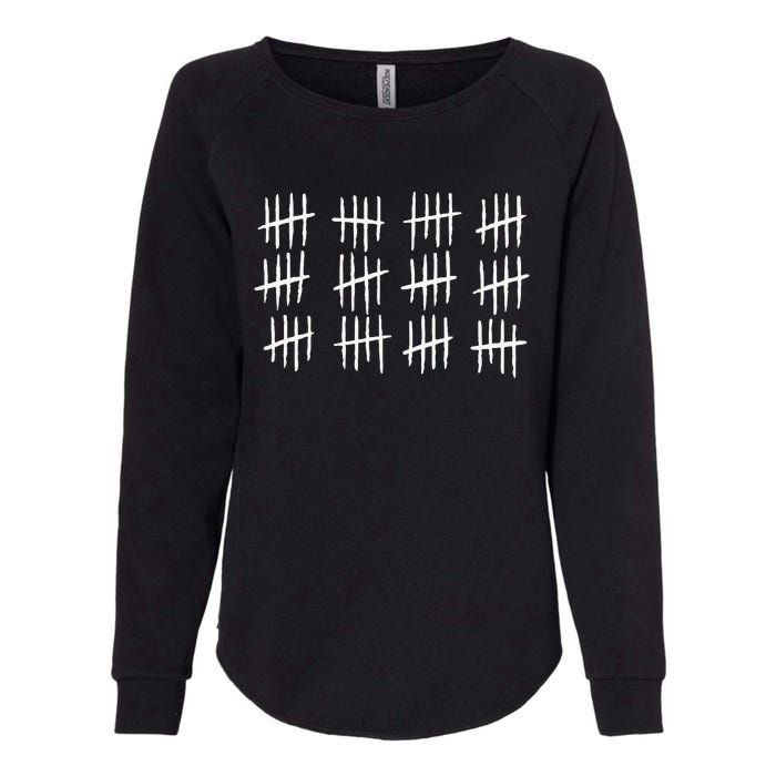 60th Birthday Anniversary 60 Tally Marks Womens California Wash Sweatshirt