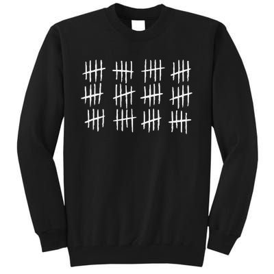 60th Birthday Anniversary 60 Tally Marks Tall Sweatshirt