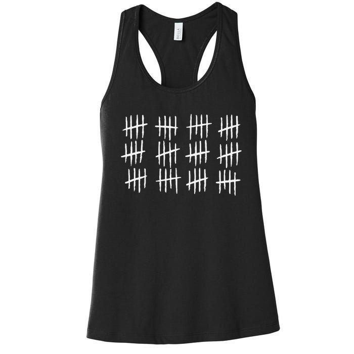 60th Birthday Anniversary 60 Tally Marks Women's Racerback Tank