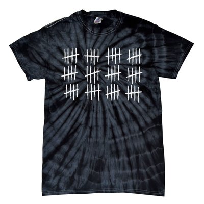 60th Birthday Anniversary 60 Tally Marks Tie-Dye T-Shirt