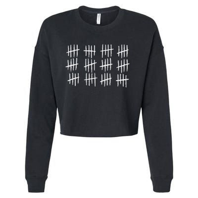 60th Birthday Anniversary 60 Tally Marks Cropped Pullover Crew