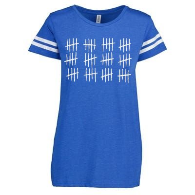 60th Birthday Anniversary 60 Tally Marks Enza Ladies Jersey Football T-Shirt