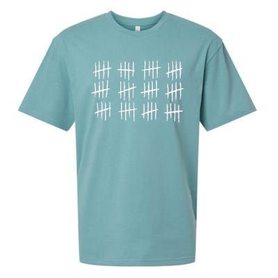 60th Birthday Anniversary 60 Tally Marks Sueded Cloud Jersey T-Shirt