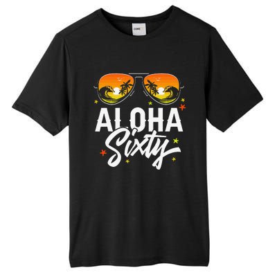 60th Birthday Aloha Beach Tropical Vacation Party Sunglasses Tall Fusion ChromaSoft Performance T-Shirt