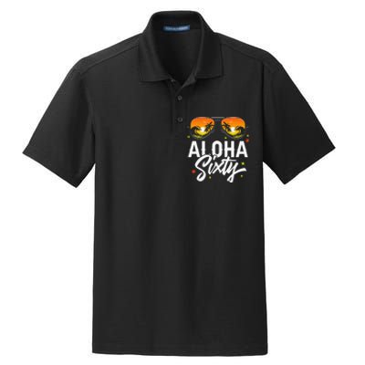 60th Birthday Aloha Beach Tropical Vacation Party Sunglasses Dry Zone Grid Polo