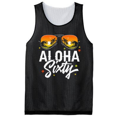 60th Birthday Aloha Beach Tropical Vacation Party Sunglasses Mesh Reversible Basketball Jersey Tank