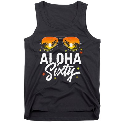 60th Birthday Aloha Beach Tropical Vacation Party Sunglasses Tank Top