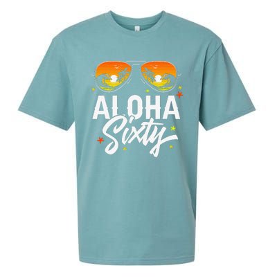 60th Birthday Aloha Beach Tropical Vacation Party Sunglasses Sueded Cloud Jersey T-Shirt