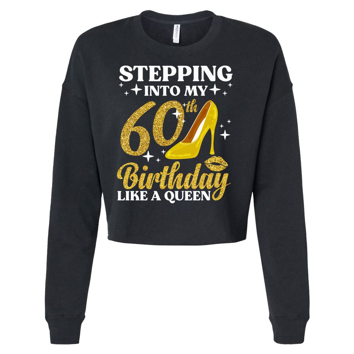 60th Birthday Art Ladies Girl Turning 60 Gag Idea Cropped Pullover Crew