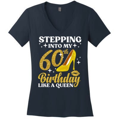 60th Birthday Art Ladies Girl Turning 60 Gag Idea Women's V-Neck T-Shirt