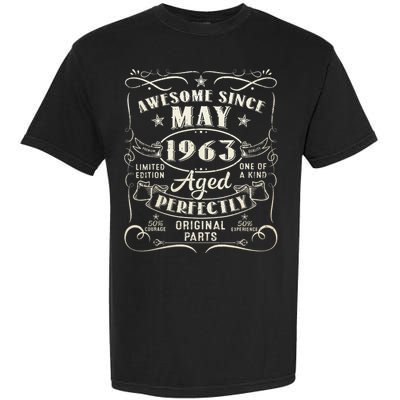 60th Birthday Awesome Since May 1963 60 Years Old Gift Garment-Dyed Heavyweight T-Shirt