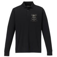 60th Birthday Awesome Since May 1963 60 Years Old Gift Performance Long Sleeve Polo