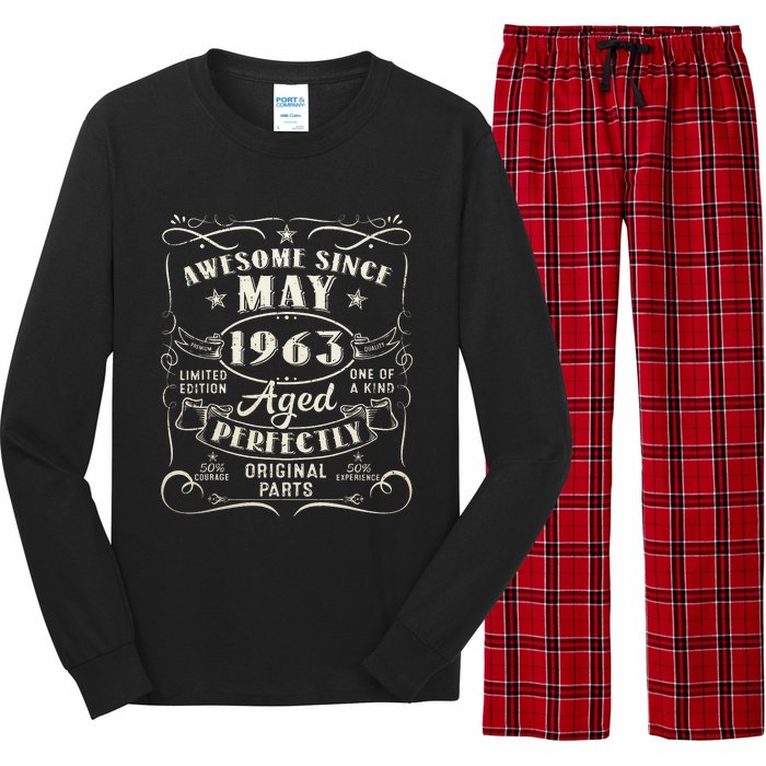 60th Birthday Awesome Since May 1963 60 Years Old Gift Long Sleeve Pajama Set