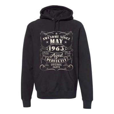 60th Birthday Awesome Since May 1963 60 Years Old Gift Premium Hoodie