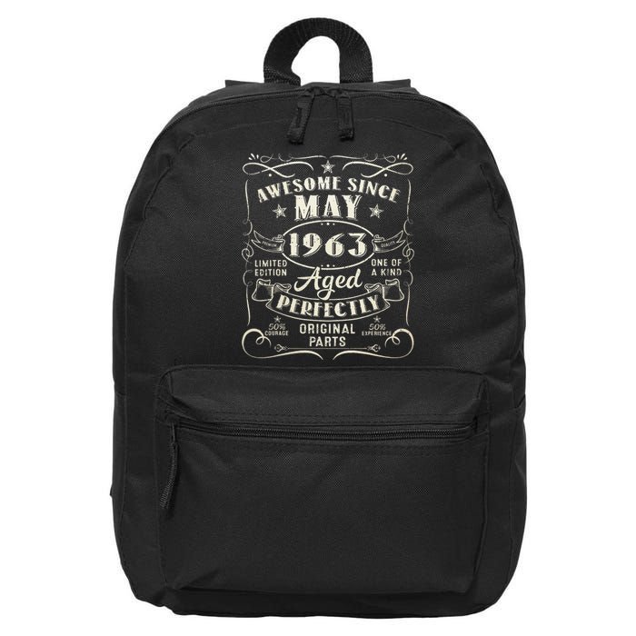 60th Birthday Awesome Since May 1963 60 Years Old Gift 16 in Basic Backpack