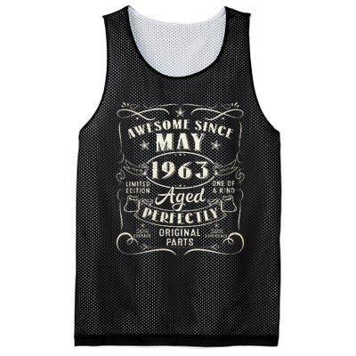 60th Birthday Awesome Since May 1963 60 Years Old Gift Mesh Reversible Basketball Jersey Tank