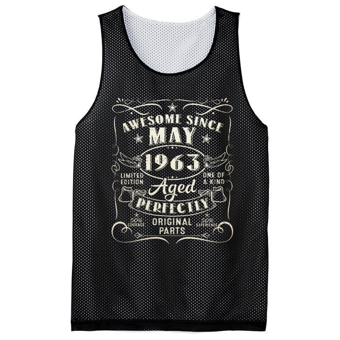 60th Birthday Awesome Since May 1963 60 Years Old Gift Mesh Reversible Basketball Jersey Tank