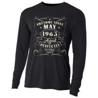 60th Birthday Awesome Since May 1963 60 Years Old Gift Cooling Performance Long Sleeve Crew