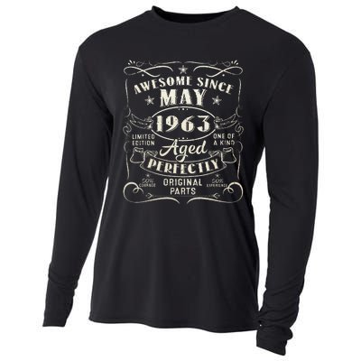 60th Birthday Awesome Since May 1963 60 Years Old Gift Cooling Performance Long Sleeve Crew