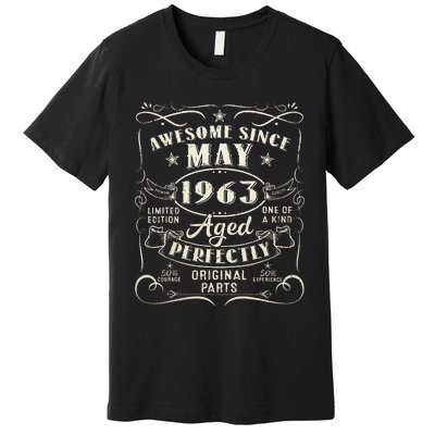 60th Birthday Awesome Since May 1963 60 Years Old Gift Premium T-Shirt