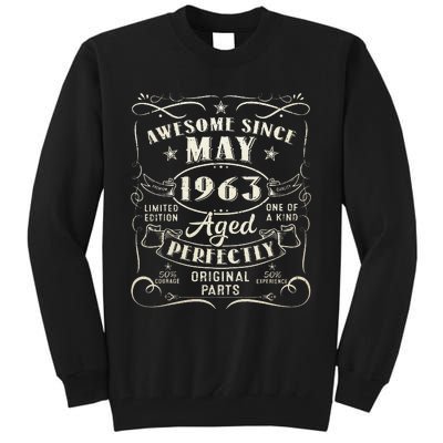 60th Birthday Awesome Since May 1963 60 Years Old Gift Tall Sweatshirt