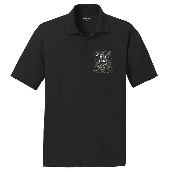 60th Birthday Awesome Since May 1963 60 Years Old Gift PosiCharge RacerMesh Polo