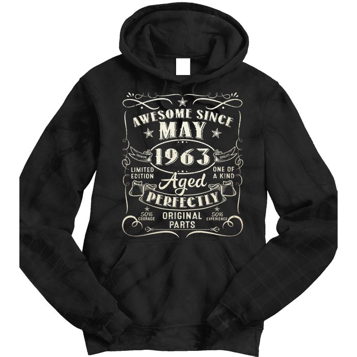 60th Birthday Awesome Since May 1963 60 Years Old Gift Tie Dye Hoodie